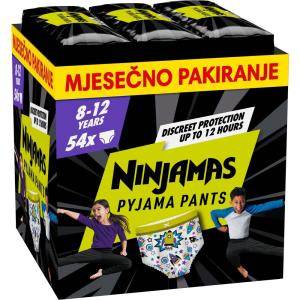 Pampers Noćne gaćice Ninjamas, Sa Svemirskim Motivima, 54x Noćne Gaćice, 8-12 Godina, 27 kg- 43 kg, Mjesečno pakiranje