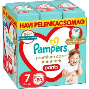 Pampers Premium Care Pants, Pelene-Gaćice, Veličina 7, 80 Komada, 17 kg+, Mjesečno pakiranje