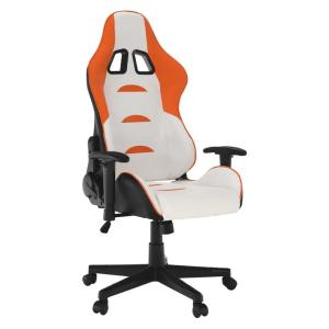 ASKARE Uredska gaming stolica, bijela/narančasta/crna