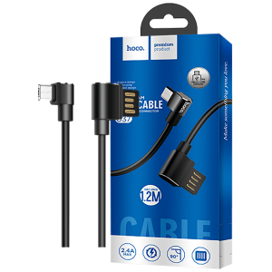 hoco. USB kabel za smartphone, micro USB, kutni 90°, 1.2 met,crna - U37 Long Roam, Micro USB , BK
