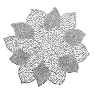 Zeller Podloga "Flower", PVC, srebrna, 49x47 cm