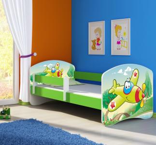 Acma drveni dječji Krevet s bočnom stranicom, Zeleni