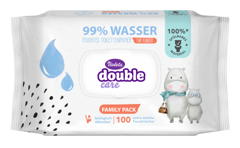 Violeta vlažni toaletni papir Double care - Family pack 100/1