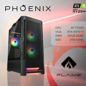 Phoenix računalo Flame Y-576 AMD Ryzen 7700X/32 GB DDR5/NVME SSD 2 TB/750 W 80+ GOLD/VGA RTX 4070TI SUPER 16 GB