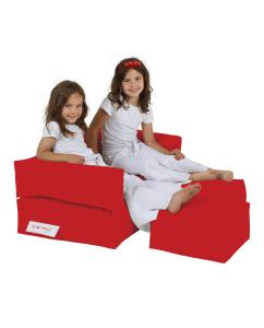 Kids Double Seat Pouf vreća za sjedenje, crvena