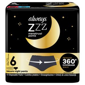 Always ZZZ Noćno jednokratno menstrualno donje rublje, 12 kom