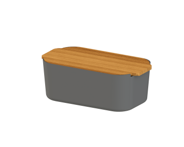 Kutija za kruh s Bambox poklopcem 33 x 18,5x 12 cm, siva