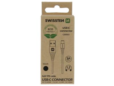 SWISSTEN kabel USB/microUSB, 1.2m, 3A, ECO pakiranje, crni