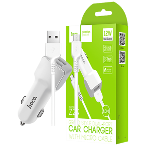 hoco. Auto punjač sa micro USB kabelom, 2 x USB, 5 V/2.4 A - Z23 Grand Style set, micro USB