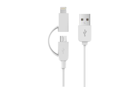 Devia Smart series 2U1 Micro i Apple kabel , 2.1A,1M , Bijela