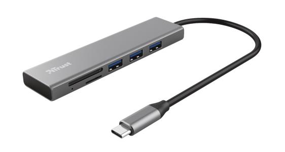 Trust USB-C Hub i čitač kartica HALYX