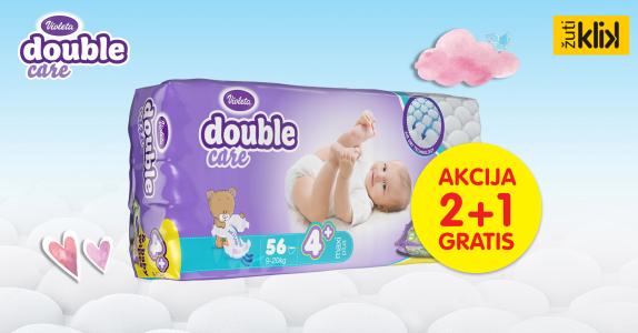 2+1 Violeta Pelene Double Care AIR DRY MAXI PLUS - 4+ jumbo (9-20 kg., 56 kom) + GRATIS baby maramice