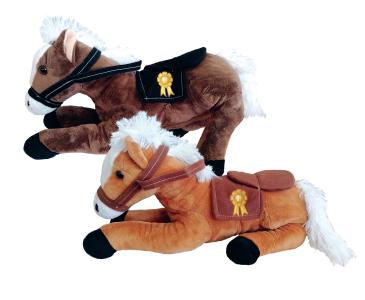 Igračka plišani Konj sa sedlom, 35 cm, Svjetlosmeđi