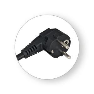 Commel priključni kabel, crni, H05VV-F 3G1,5 / 2 m