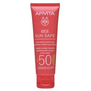 Apivita Bee Sun Safe krema za lice protiv mrlja i starenja SPF 50 Golden