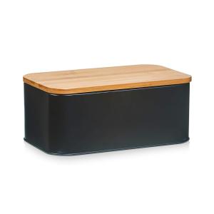 Zeller Kutija za kruh sa bambus poklopcem, crna mat