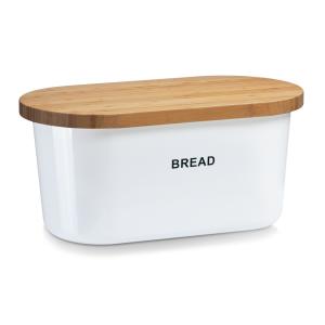 Zeller Kutija za kruh, bambus, bijela, 39x23x18,5 cm
