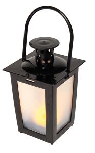 LED Lanterna, Crna, 7,5x7,5x16 cm