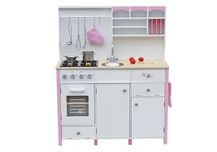 Drvena kuhinja s dodacima, Bijelo-roza