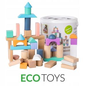 Eco Toys Drvene kocke 50 kom + razvrstač