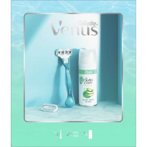 Gillette Venus poklon paket Extra Smooth Ženski brijač & Gel za brijanje 75 ml