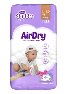 Violeta Pelene Double Care AIR DRY MAXI PLUS - 4+ jumbo (9-20 kg., 56 kom) + Gratis baby maramice