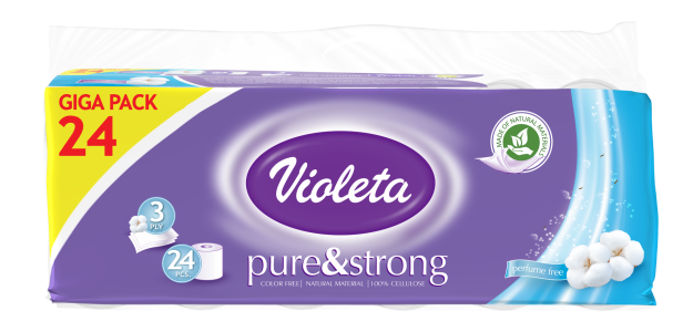 Violeta Toaletni papir Pure & strong Giga pack, 3 sloja 24/1*