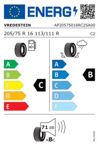 GUMA VREDESTEIN 205/75R16 COMTRAC 2 113/111R C B 70DB